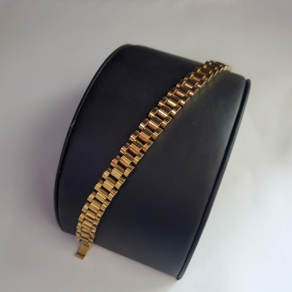 Ana Luisa Gold Tone President Link Bracelet Watch Band Style Classic Modern